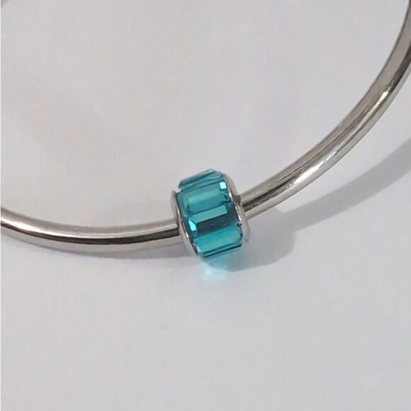 Silver‎ Blue Crystals Charm for Pandora Style Bracelet - Picture 3 of 4